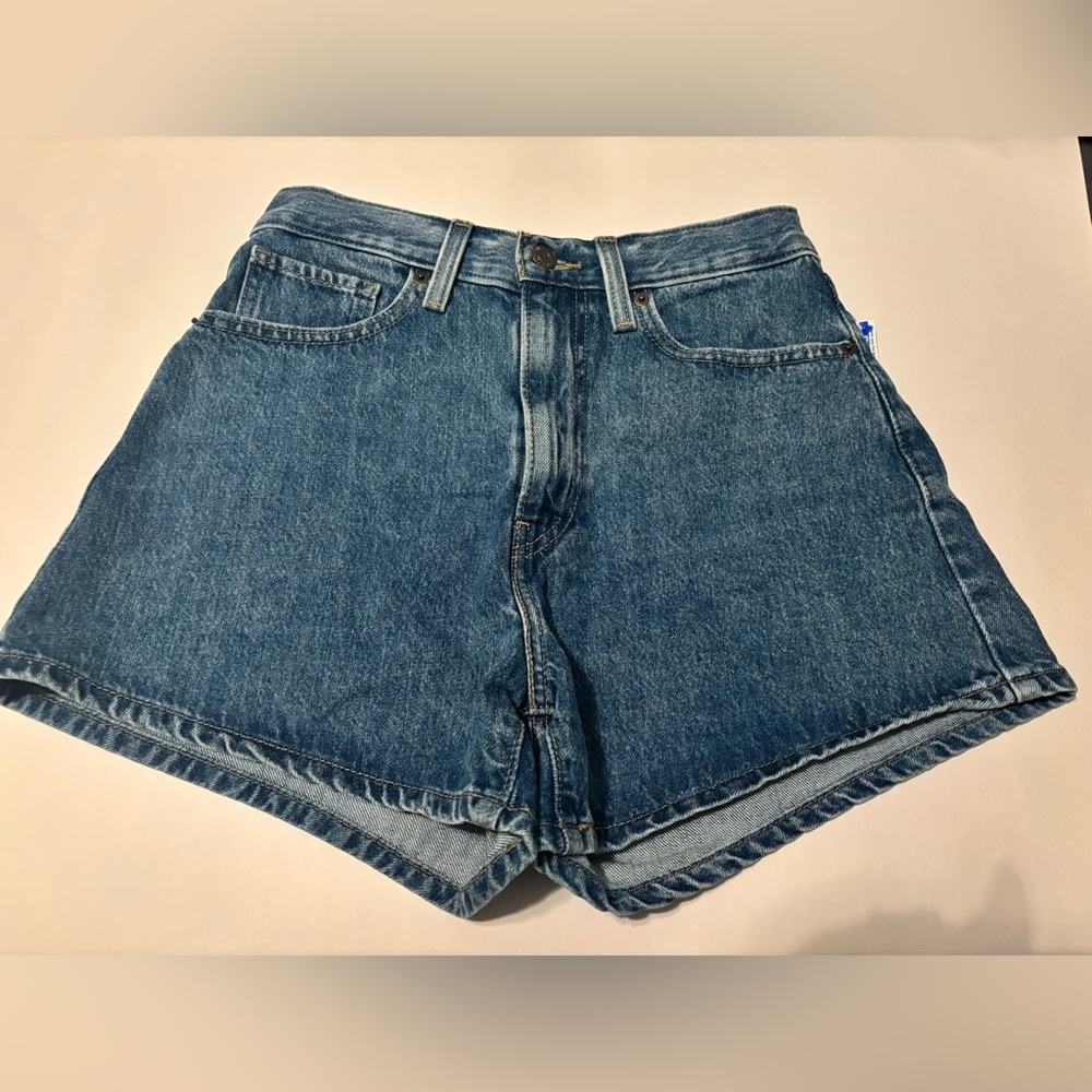 Levi's Blue High-Rise Denim Jean Shorts